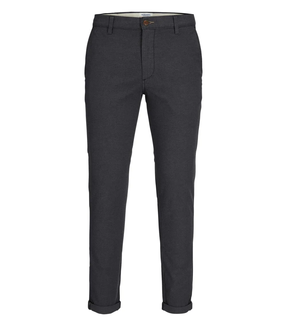 Pantalon chino avec une coupe slim Premium Marco en coton mélangé noir