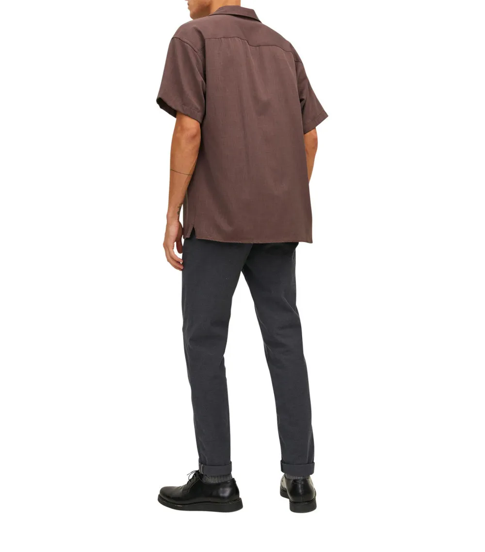 Pantalon chino avec une coupe slim Premium Marco en coton mélangé noir