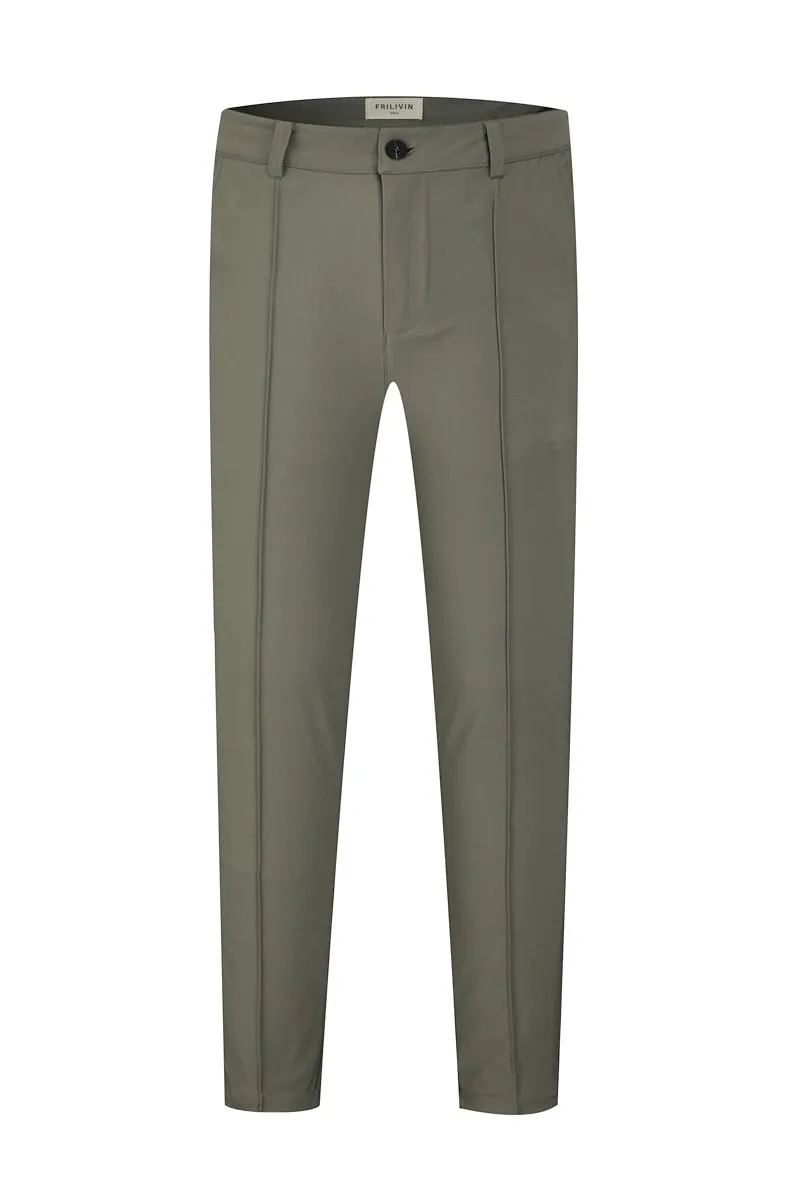 Pantalon chino uni avec glissière