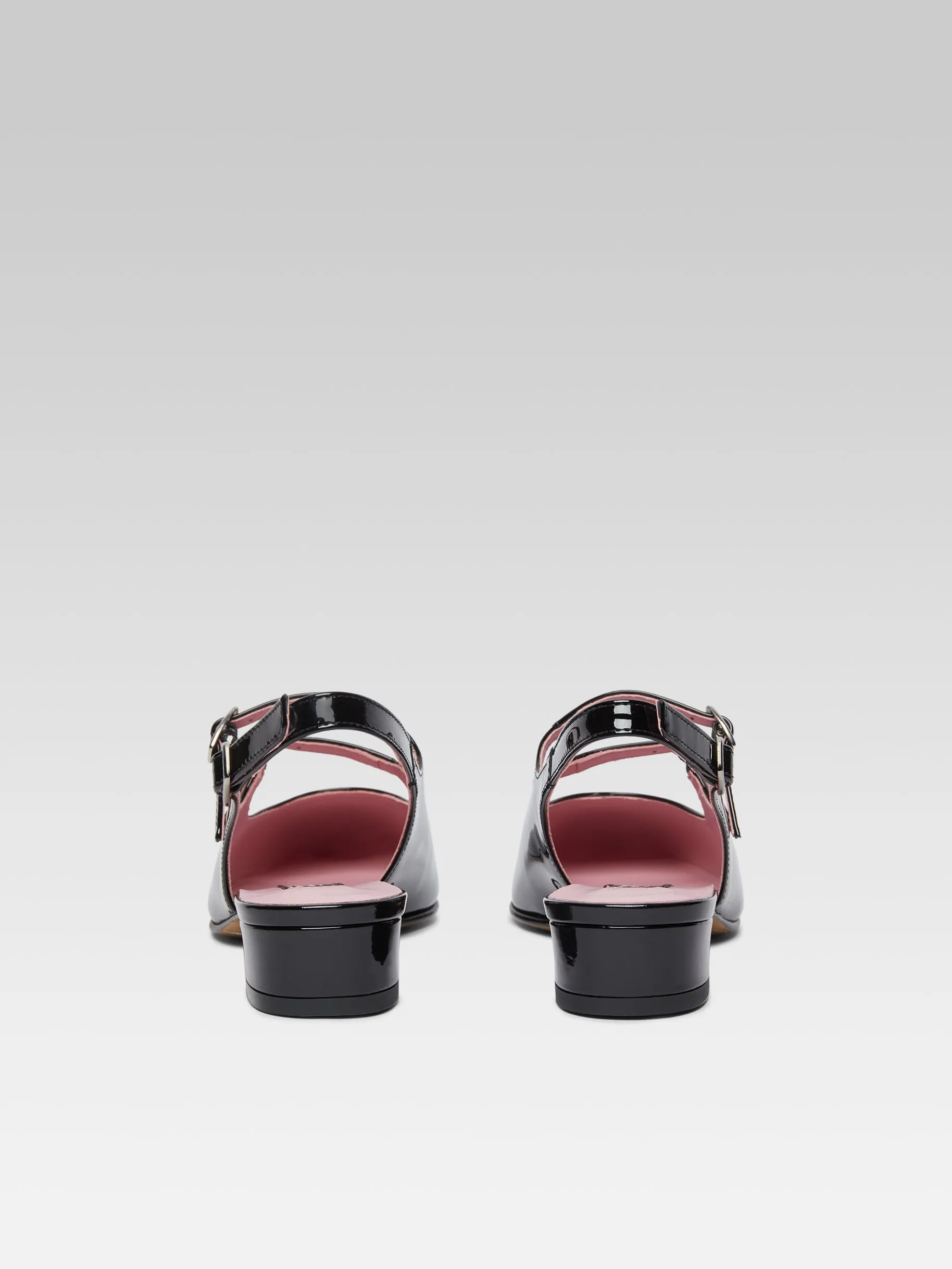 Peche - Babies slingback cuir verni noir