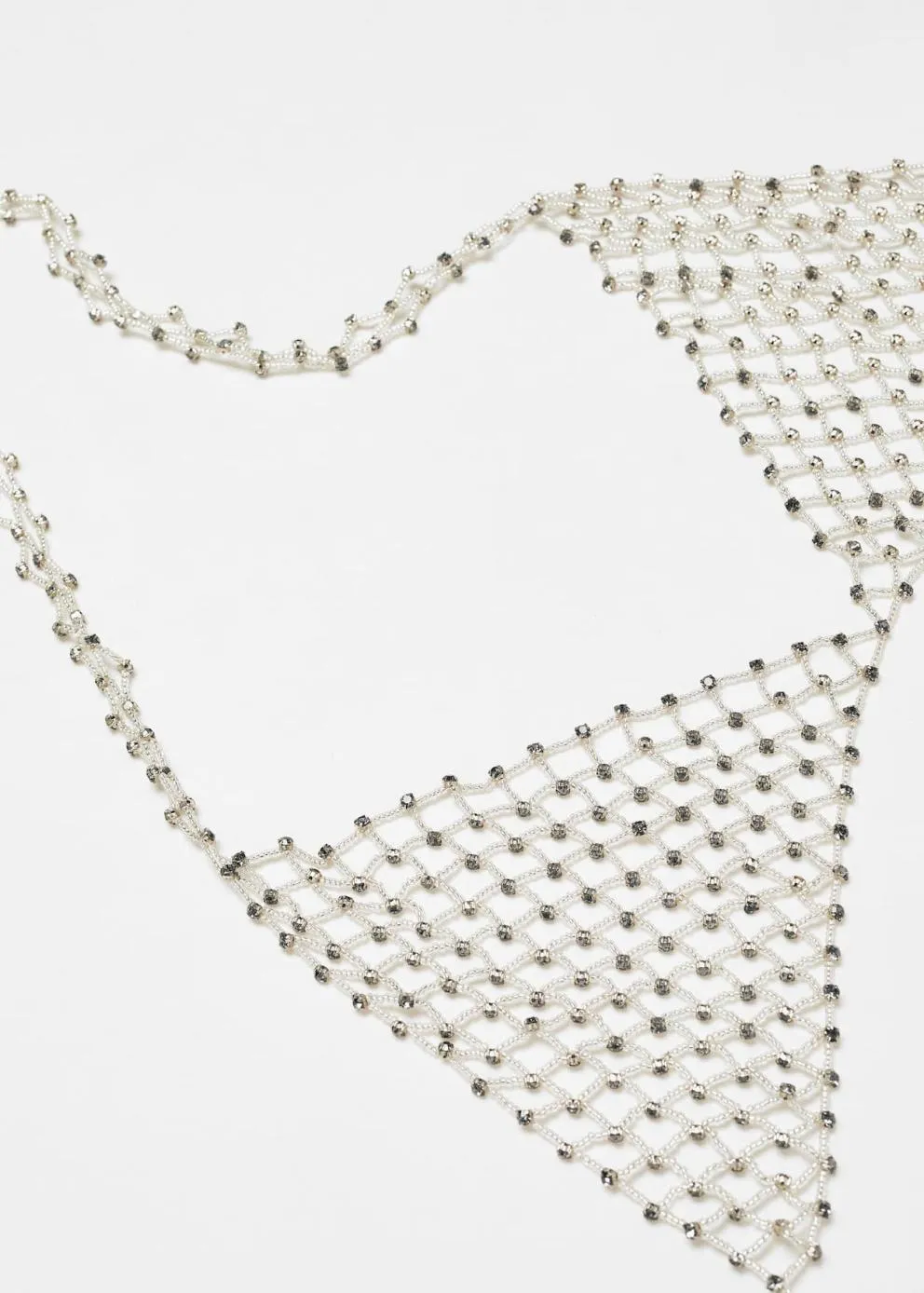 Plus D'accessoires | Femme MANGO Collier Corps Cristaux Strass Argent