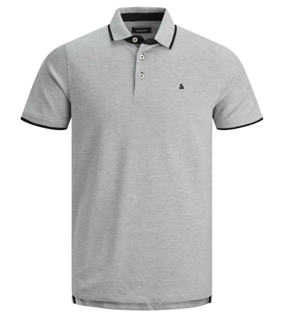 Polo manches courtes Jack and Jones Paulos en coton mélangé gris chiné