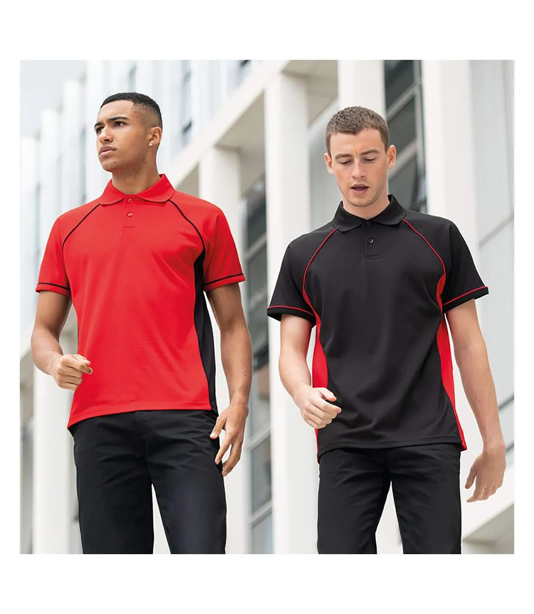 Polo sport à manches courtes homme rouge/noir Finden & Hales