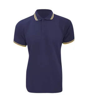 Polo à manches courtes  pour homme bleu marine/jaune Kustom Kit