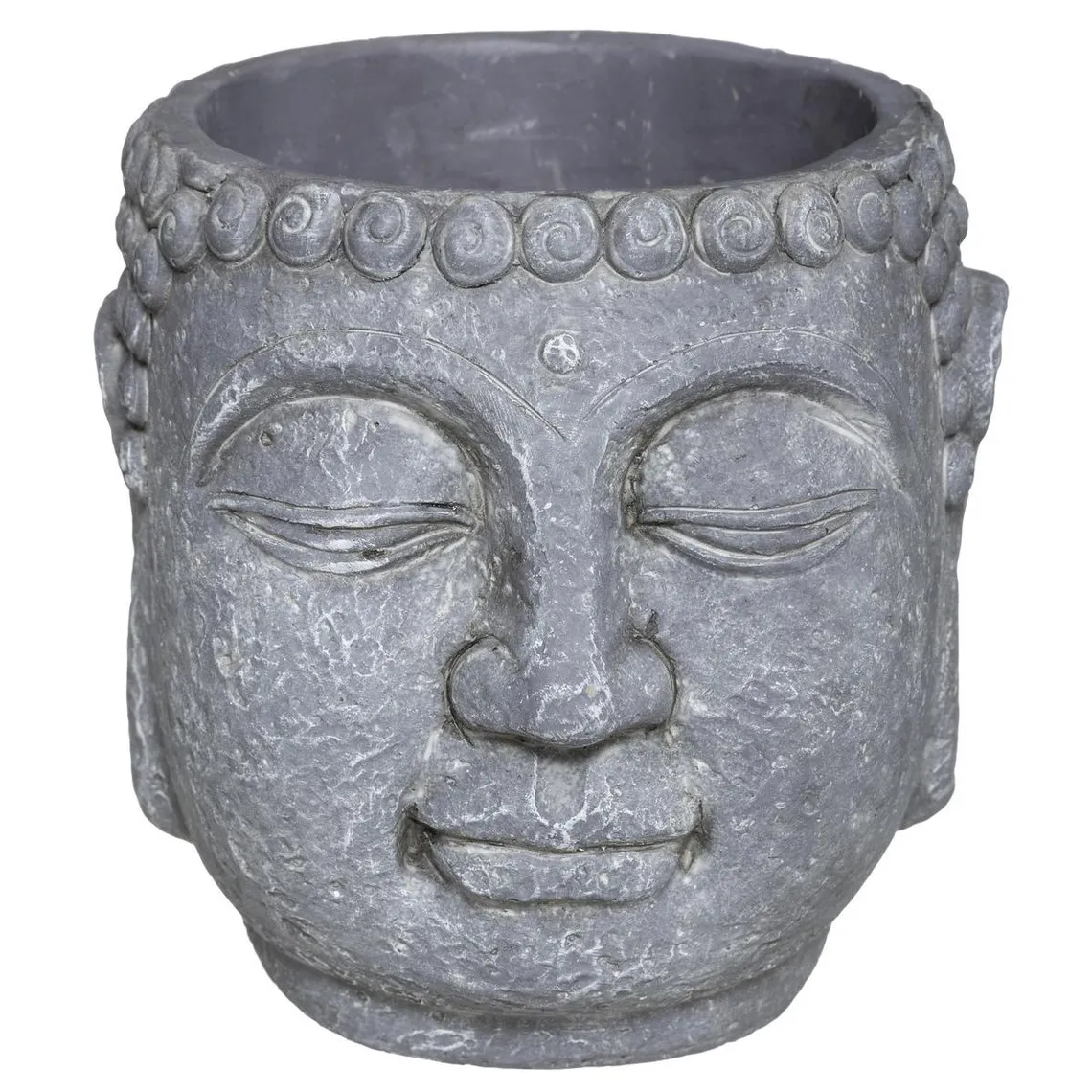 Pot Tete Boudhha en Ciment Gris | 3 Suisses
