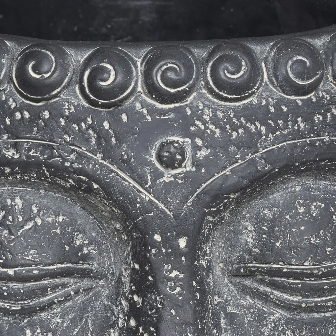 Pot Tete Boudhha en Ciment Gris | 3 Suisses