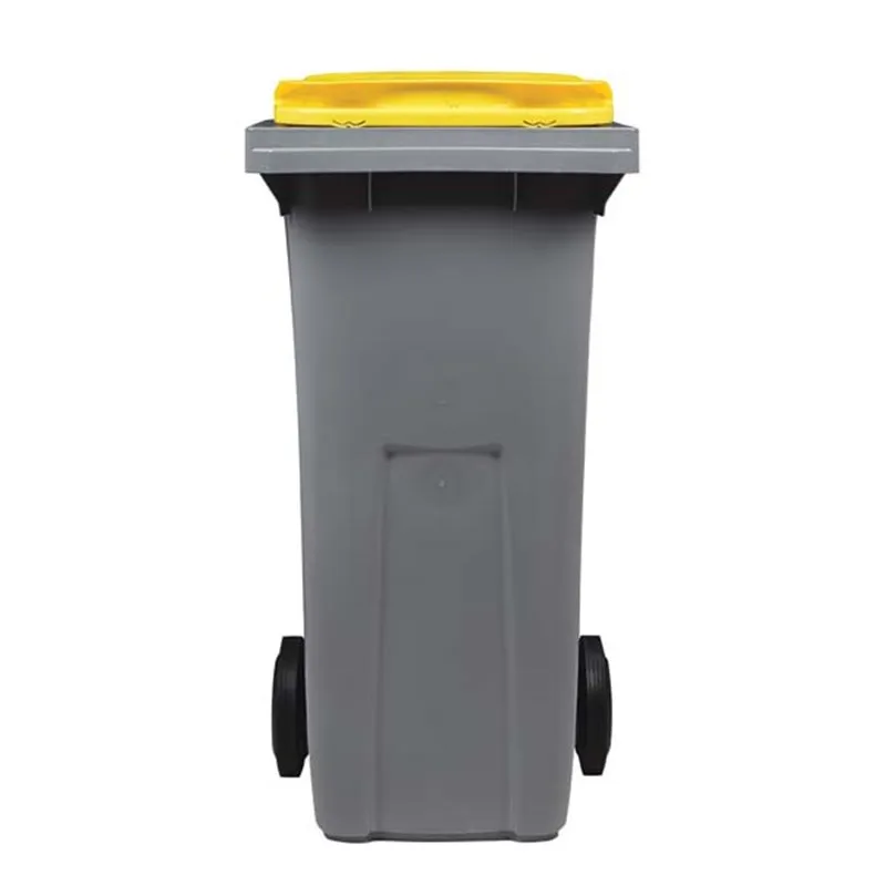 POUBELLE 2 ROUES KOROK - 120L - SANS BARRE - GRIS / JAUNE