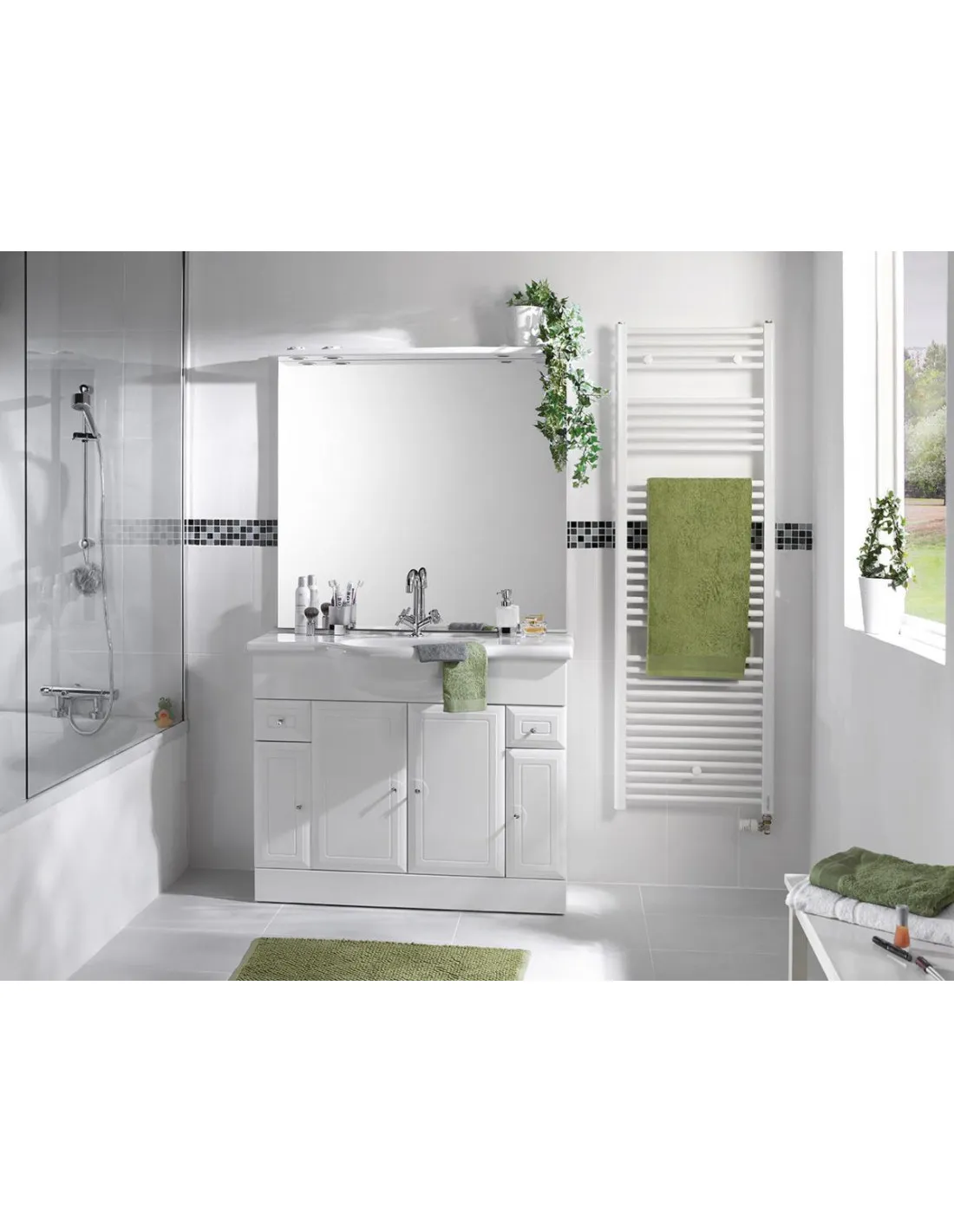 Radiateur sèche-serviettes 2012 eau chaude collecteurs 0408W blanc ATLANTIC 831426
