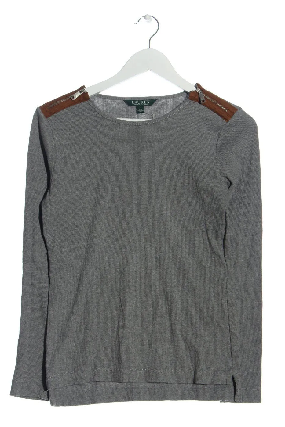 Ralph Lauren Top à manches longues gris clair-bronze moucheté