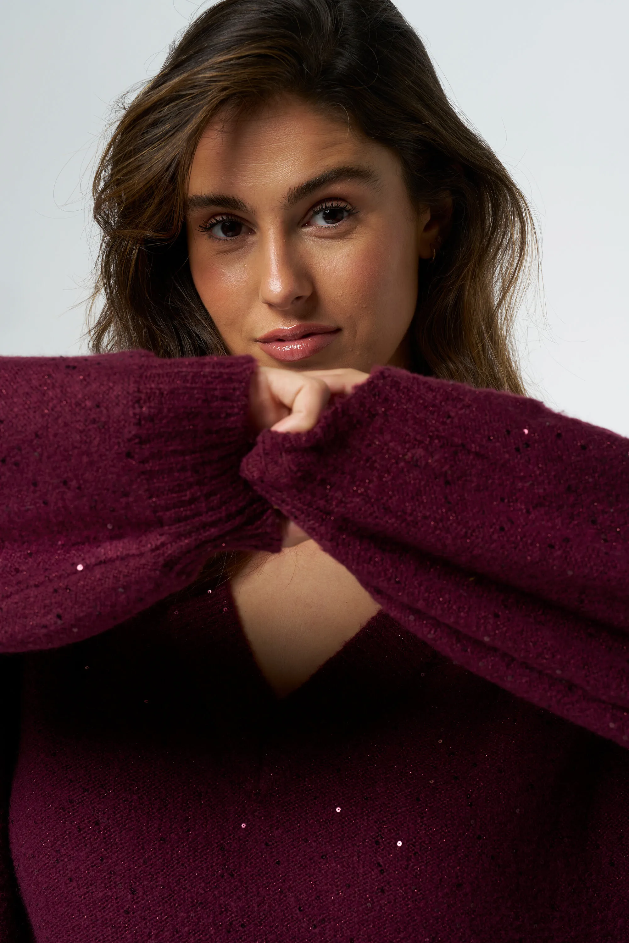 Robe en maille avec paillettes