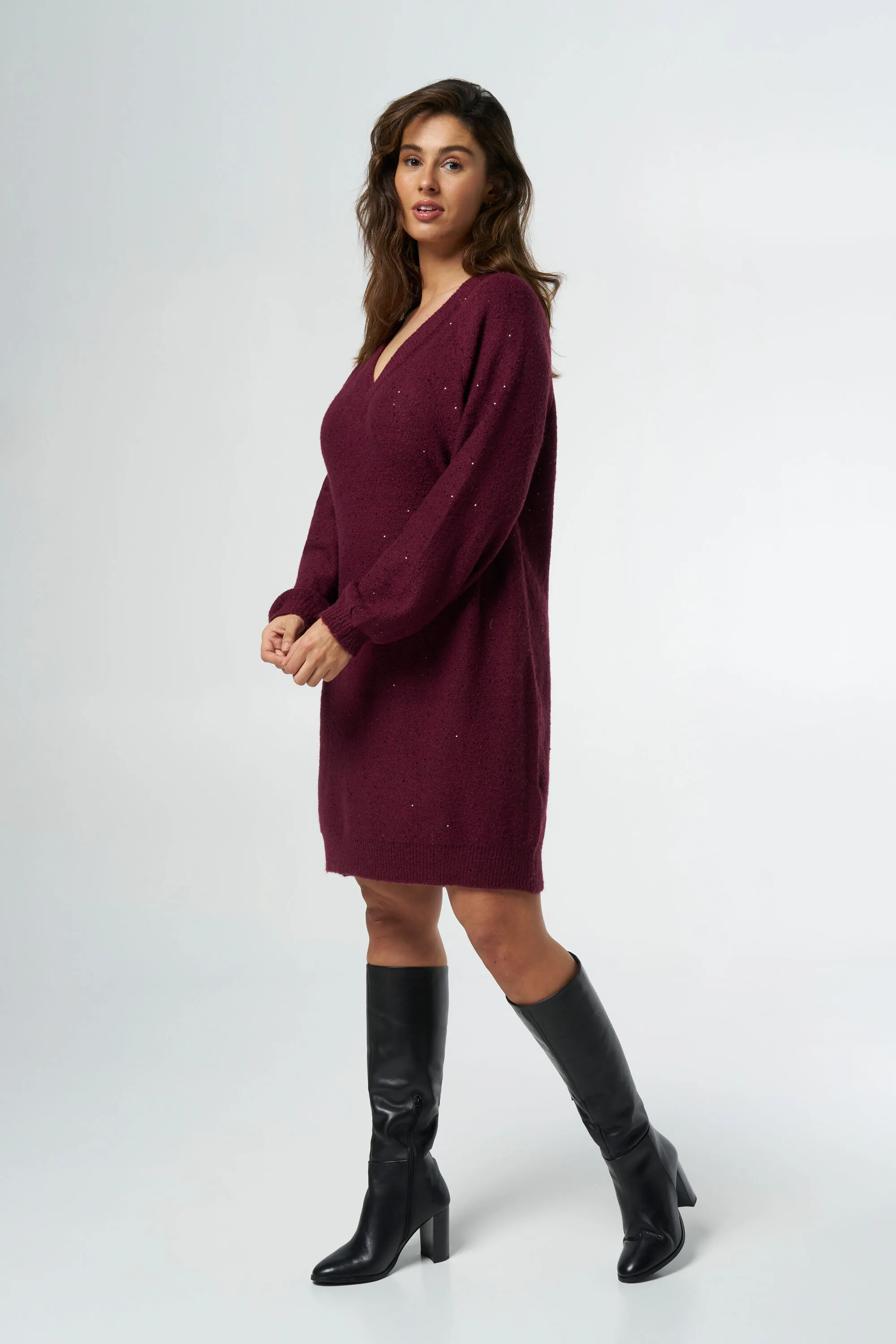 Robe en maille avec paillettes