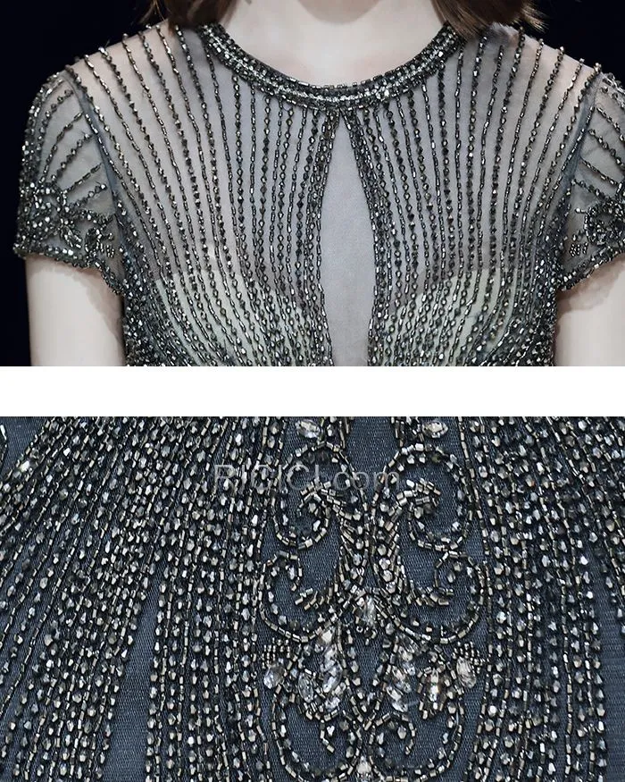 Robe Gala Décolleté Longue Robe De Ceremonie Paillette Fourreau Brillante Luxe