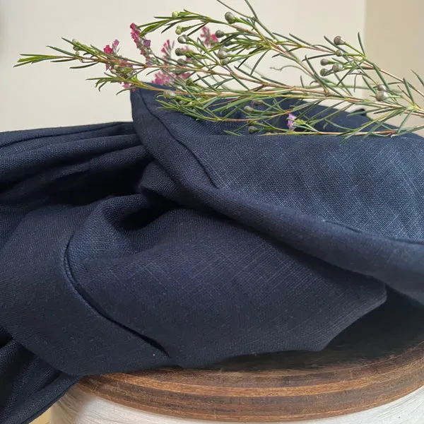 Robe Léna - lin bleu marine