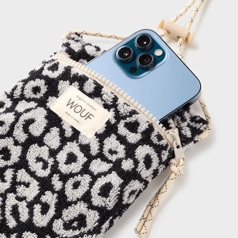 Sac pour téléphone Wouf 19 cm Coco - Noir et blanc