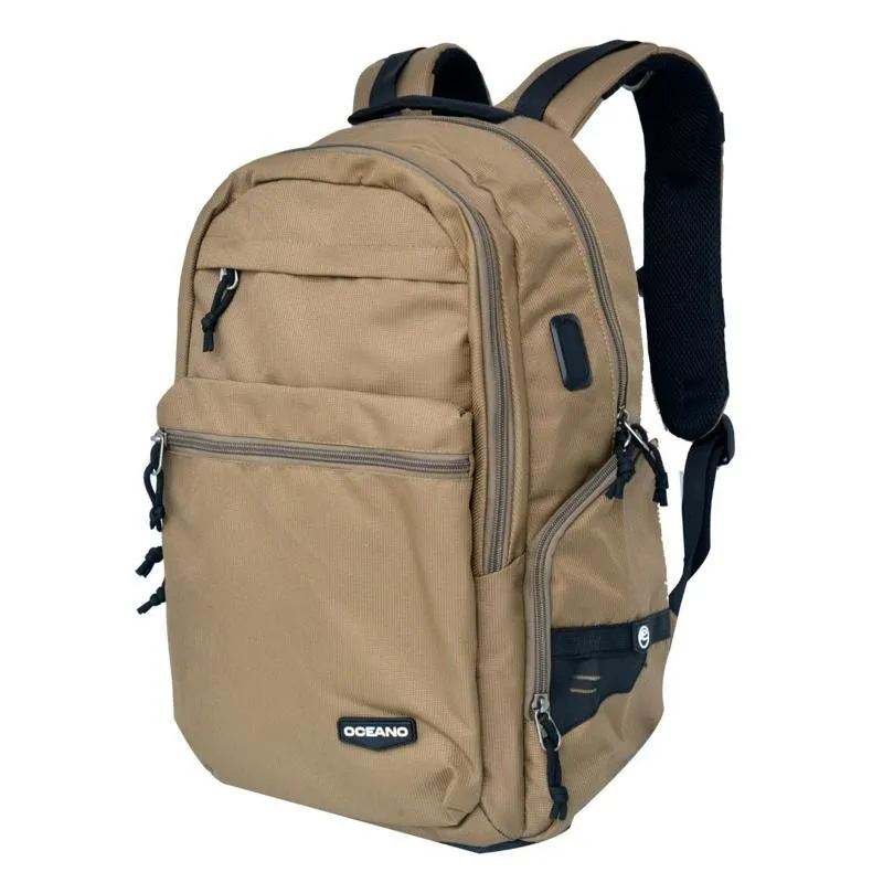 Sac à dos beige avec prise USB intégrée - Pratique et stylé - SC2887