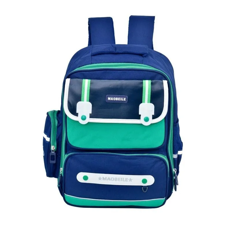 Sac à dos enfant orthopédique - Bleu marine et vert - SC2771