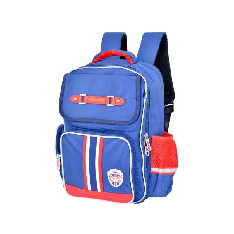 Sac à dos enfant - style britannique - bleu rouge - taille moyenne - SC2304