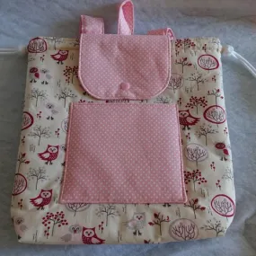 Sac à dos enfant tissu chouettes