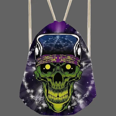 Sac à dos tête de mort verte