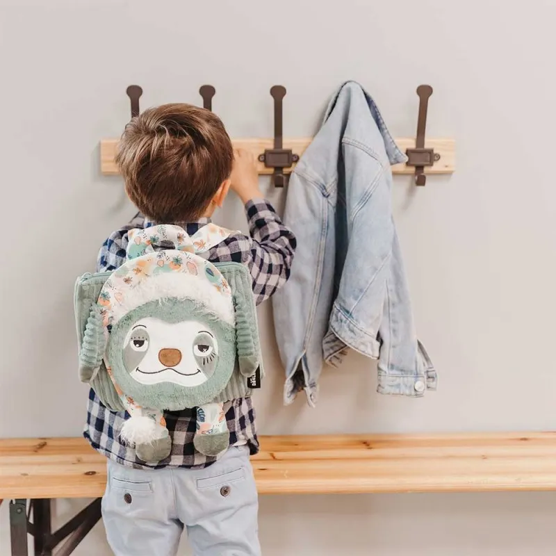Sac à dos velours LES DÉGLINGOS "Chillos le paresseux" | Planetebag.com