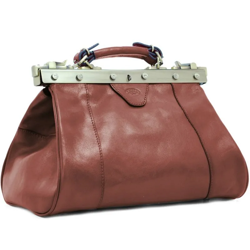 Sac à main en cuir KATANA "Doctor Bag" marron | Planetebag.com