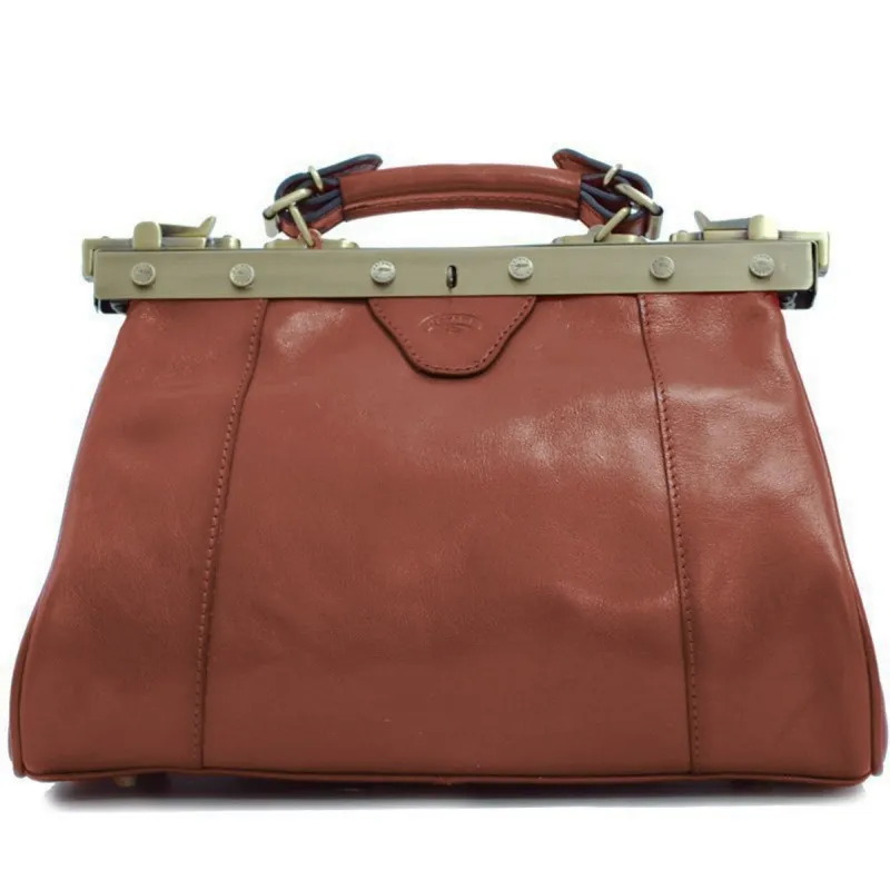 Sac à main en cuir KATANA "Doctor Bag" marron | Planetebag.com