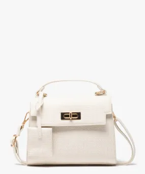 Sac à main petit format à bandoulière amovible femme blanc