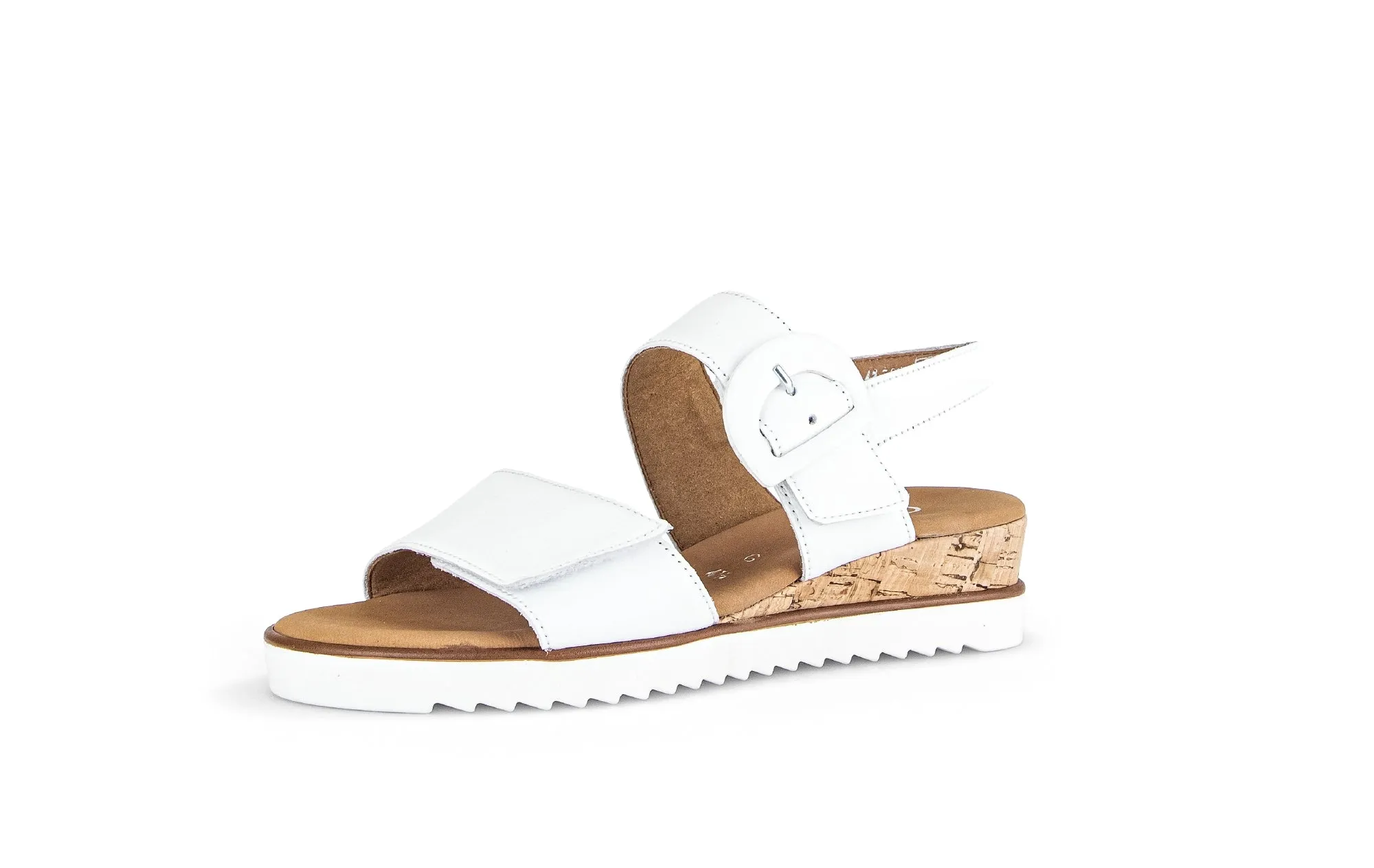 Sandales blanches en cuir grainé