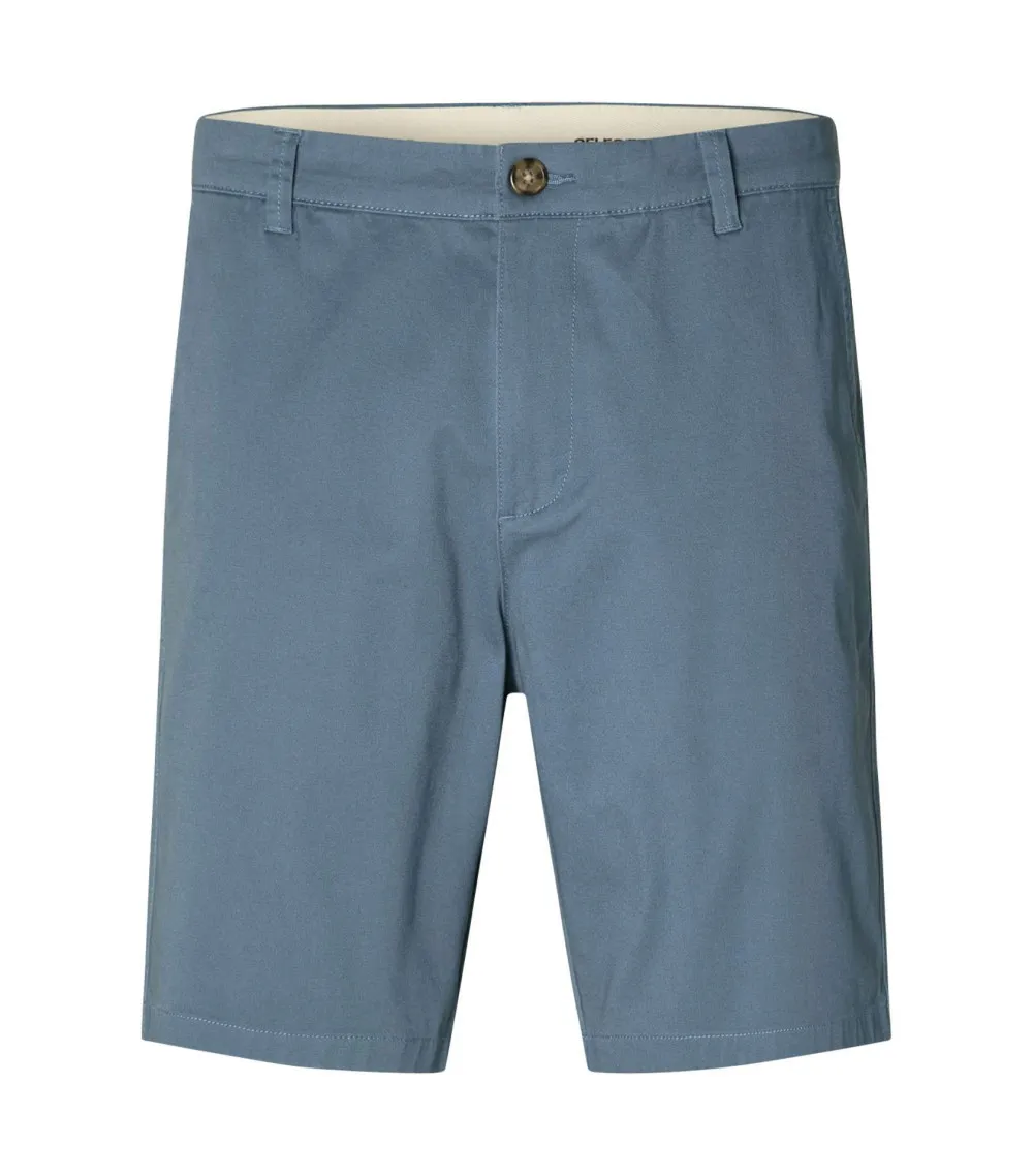 Short chino Selected en coton bleu