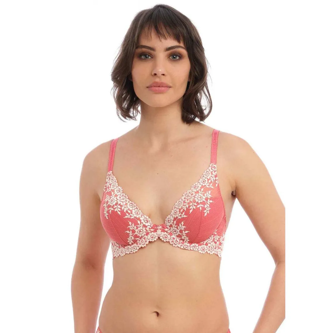 Soutien-gorge plongeant armatures - Rose - Embrace Lace en nylon | 3 Suisses