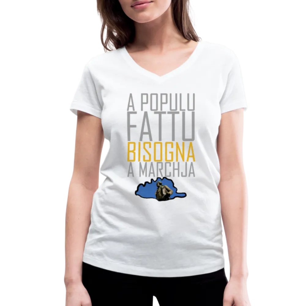 T-shirt bio col V A Populu Fattu