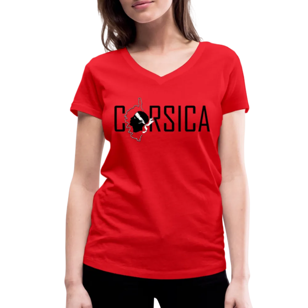 T-shirt bio col V Corsica & Tête de Maure
