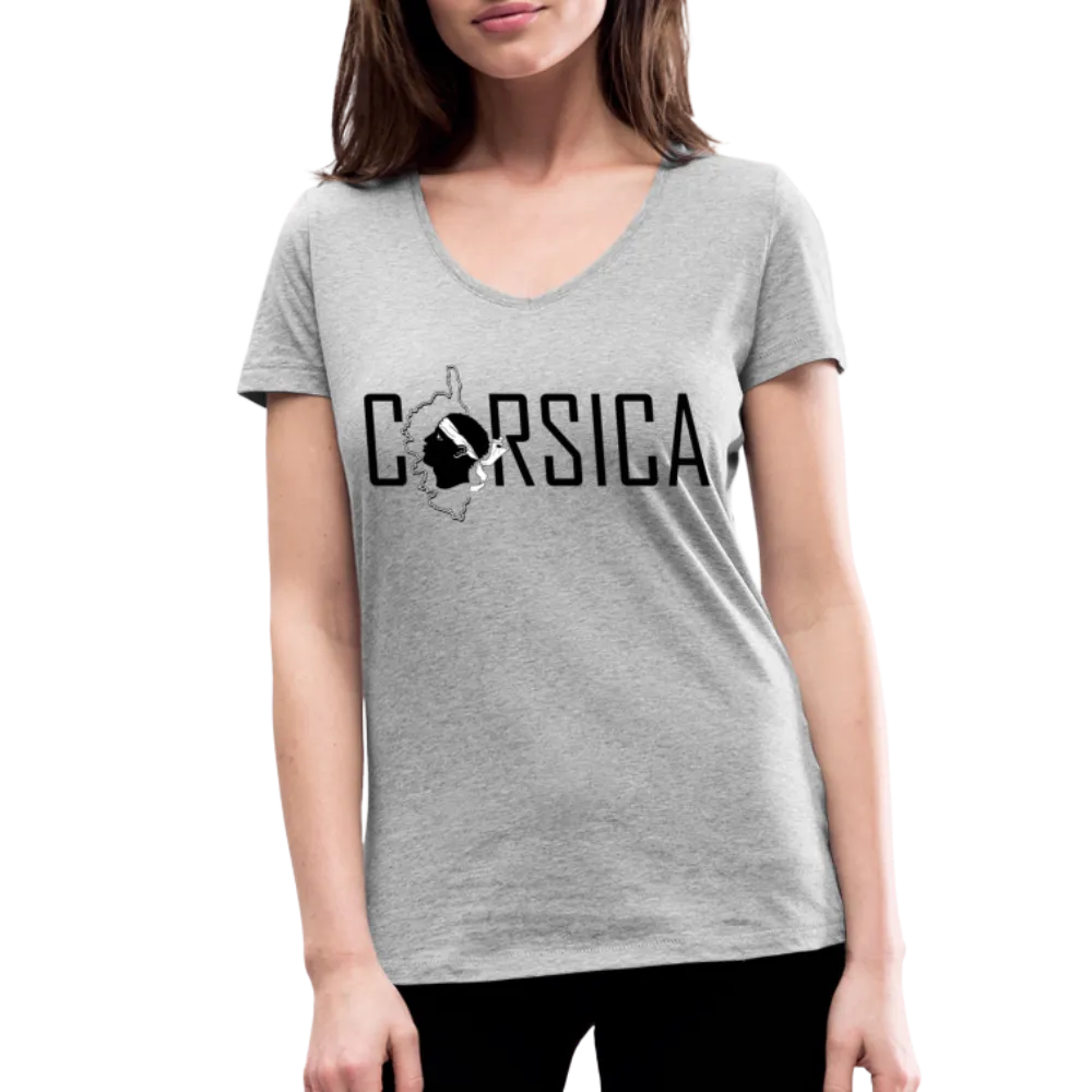 T-shirt bio col V Corsica & Tête de Maure