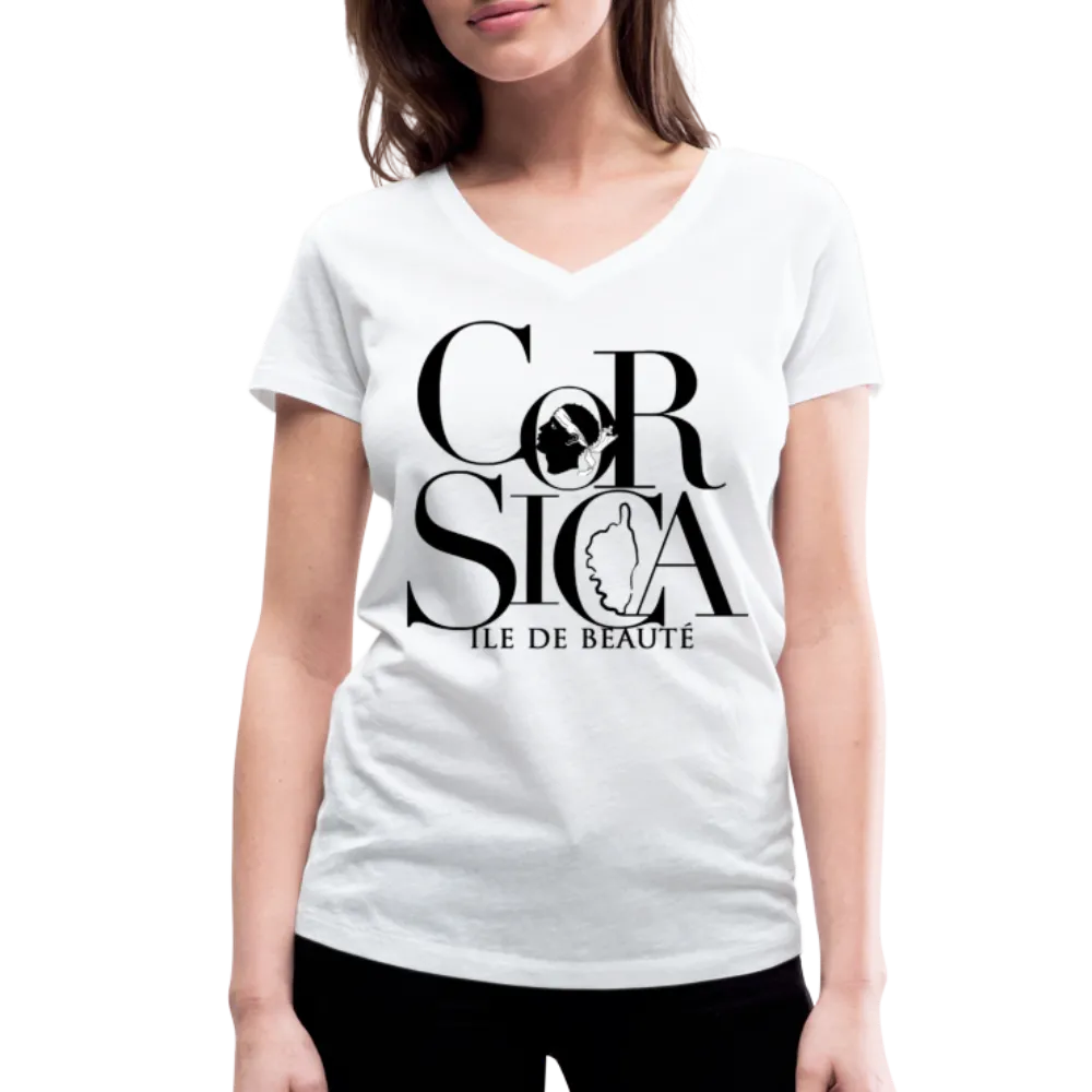T-shirt bio col V Corsica le de Beauté