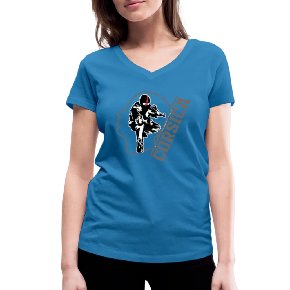 T-shirt bio col V Ribellu Corsica