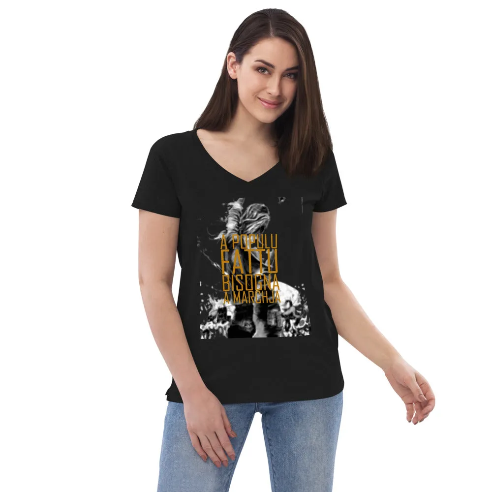T-shirt col V éco-responsable femme