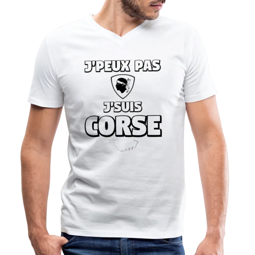 T-shirt H bio col V J'Peux Pas J'Suis Corse