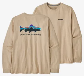 T-shirt Manches Longues Patagonia Homme Home Water Trout Responsibili Tee Oar Tan