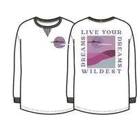 T-shirt à manches longues Dreamer en coton recyclé - Blanc