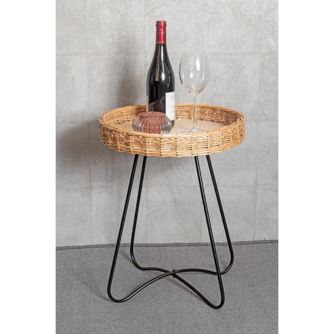Tablea d'appoint ronde marron et noir | 3 Suisses