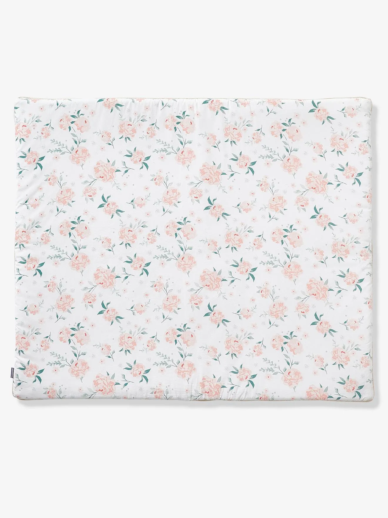 Tapis photo bébé EAU DE ROSE écru / rose - Vertbaudet